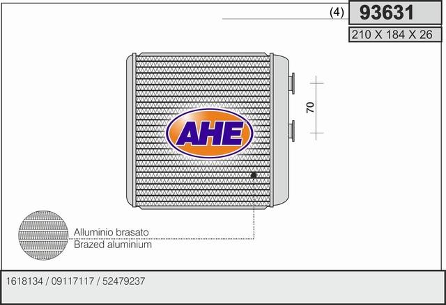AHE 93631 Heat exchanger, interior heating 93631: Buy near me in Poland at 2407.PL - Good price!