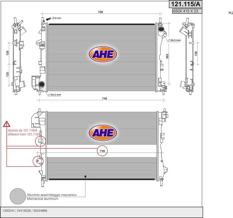 AHE 121.115/A Kühler motorkühlung 121115A: Kaufen Sie zu einem guten Preis in Polen bei 2407.PL!