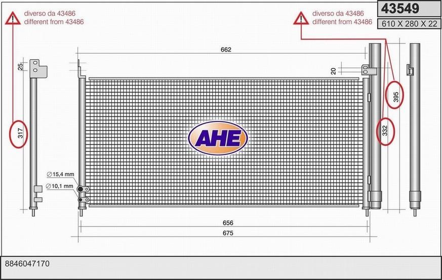 AHE 43549 Радиатор кондиционера (Конденсатор) 43549: Отличная цена - Купить в Польше на 2407.PL!