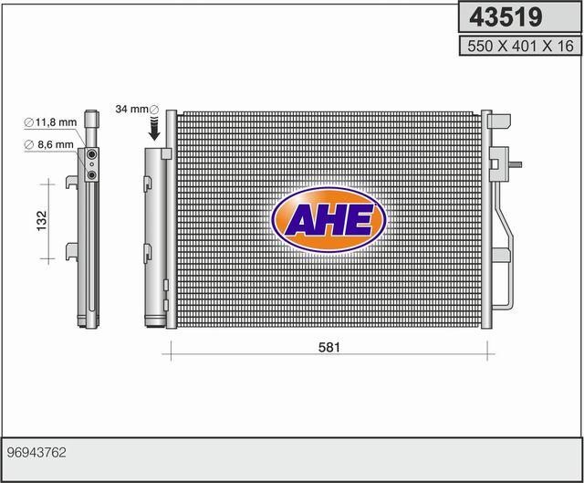 AHE 43519 Радиатор кондиционера (Конденсатор) 43519: Купить в Польше - Отличная цена на 2407.PL!