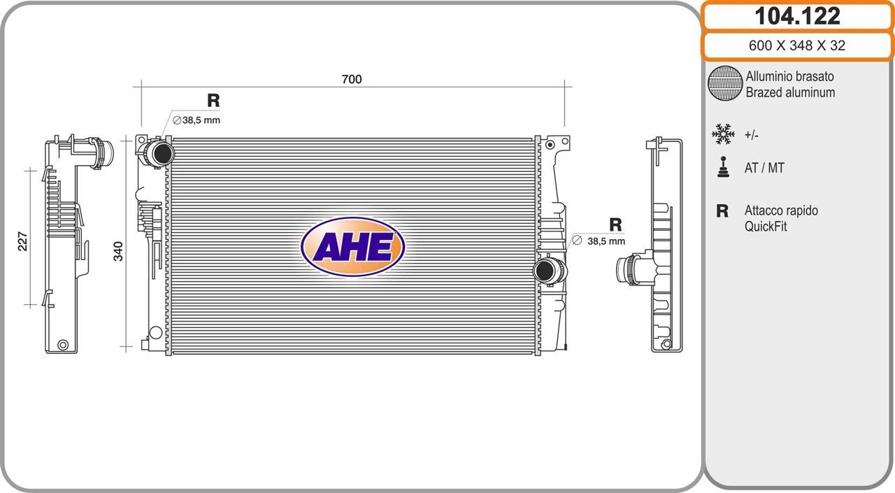 AHE 104122 Radiator, engine cooling 104122: Buy near me at 2407.PL in Poland at an Affordable price!