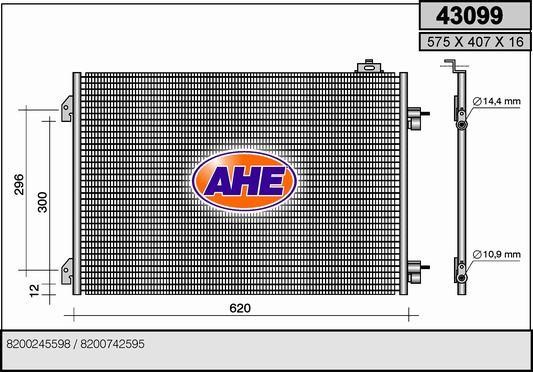 AHE 43099 Радиатор кондиционера (Конденсатор) 43099: Отличная цена - Купить в Польше на 2407.PL!