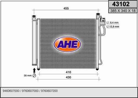 AHE 43102 Радиатор кондиционера (Конденсатор) 43102: Купить в Польше - Отличная цена на 2407.PL!