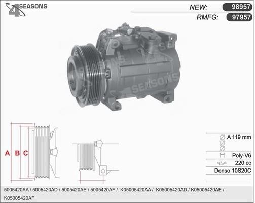 AHE 97957 Compressor, air conditioning 97957: Buy near me in Poland at 2407.PL - Good price!