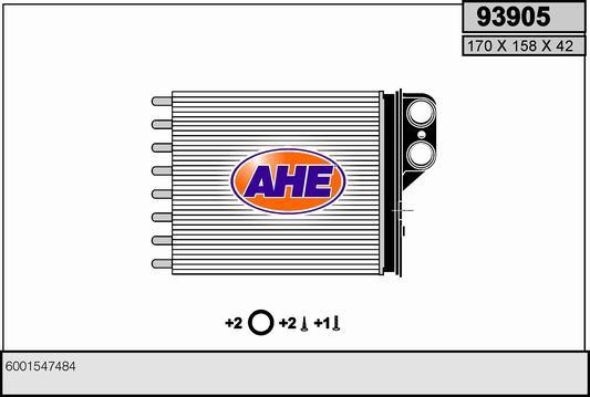 AHE 93905 Heat exchanger, interior heating 93905: Buy near me in Poland at 2407.PL - Good price!