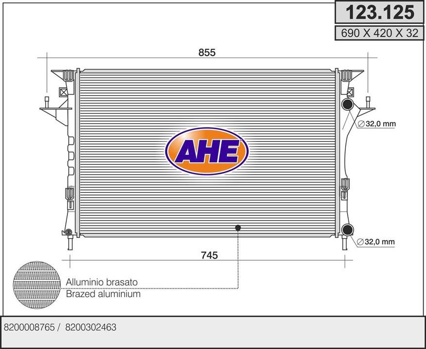 AHE 123.125 Kühler motorkühlung 123125: Kaufen Sie zu einem guten Preis in Polen bei 2407.PL!