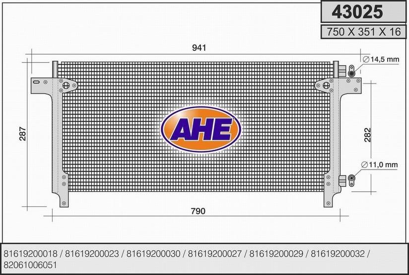 AHE 43025 Радиатор кондиционера (Конденсатор) 43025: Отличная цена - Купить в Польше на 2407.PL!