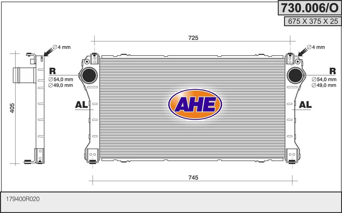 AHE 730.006/O Ladeluftkühler 730006O: Kaufen Sie zu einem guten Preis in Polen bei 2407.PL!