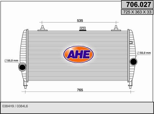 AHE 706.027 Intercooler, charger 706027: Buy near me at 2407.PL in Poland at an Affordable price!