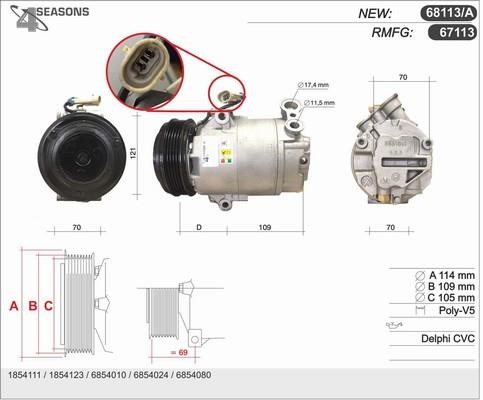 AHE 68113/A Compressor, air conditioning 68113A: Buy near me in Poland at 2407.PL - Good price!