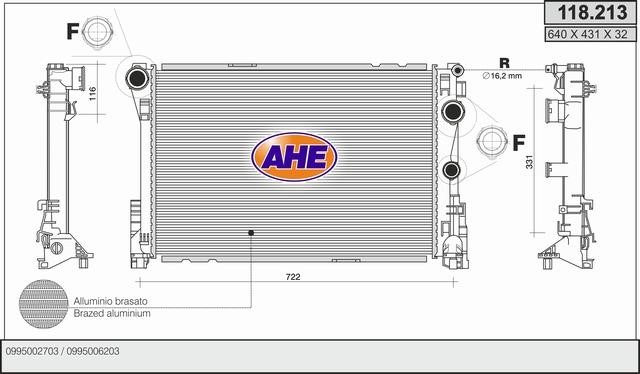 AHE 118.213 Kühler motorkühlung 118213: Kaufen Sie zu einem guten Preis in Polen bei 2407.PL!