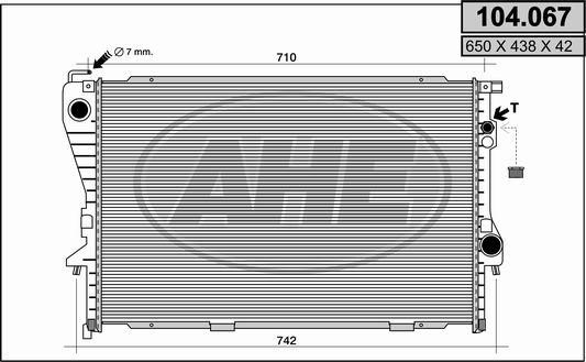 AHE 104.067 Kühler motorkühlung 104067: Kaufen Sie zu einem guten Preis in Polen bei 2407.PL!