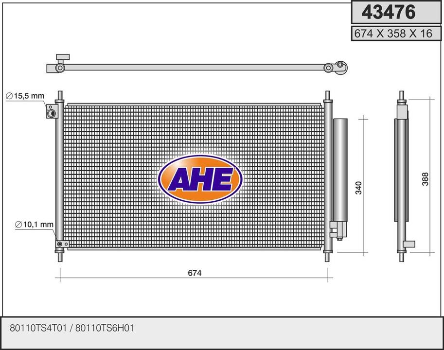 AHE 43476 Радиатор кондиционера (Конденсатор) 43476: Отличная цена - Купить в Польше на 2407.PL!