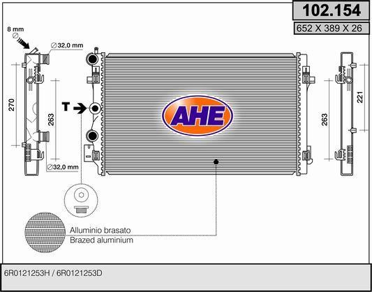 AHE 102.154 Радиатор охлаждения двигателя 102154: Отличная цена - Купить в Польше на 2407.PL!