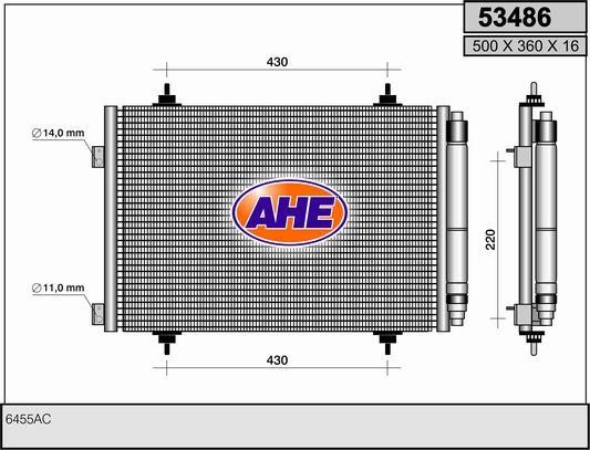 AHE 53486 Радиатор кондиционера (Конденсатор) 53486: Отличная цена - Купить в Польше на 2407.PL!