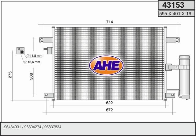 AHE 43153 Радиатор кондиционера (Конденсатор) 43153: Отличная цена - Купить в Польше на 2407.PL!