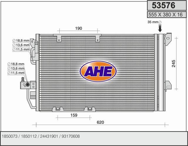 AHE 53576 Радіатор кондиціонера (Конденсатор) 53576: Купити у Польщі - Добра ціна на 2407.PL!