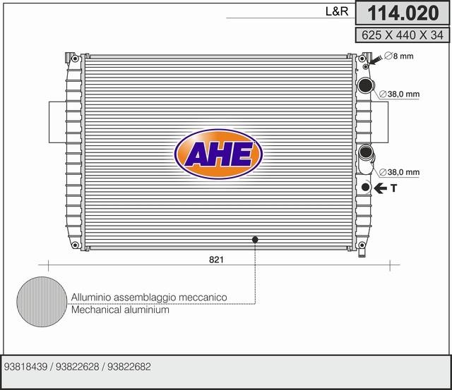 AHE 114.020 Радіатор охолодження двигуна 114020: Приваблива ціна - Купити у Польщі на 2407.PL!