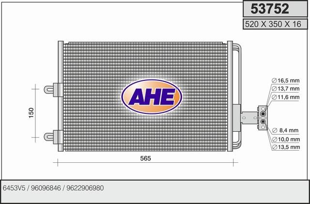 AHE 53752 Радиатор кондиционера (Конденсатор) 53752: Отличная цена - Купить в Польше на 2407.PL!