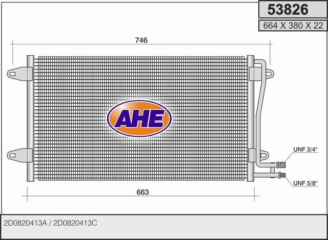 AHE 53826 Радиатор кондиционера (Конденсатор) 53826: Отличная цена - Купить в Польше на 2407.PL!