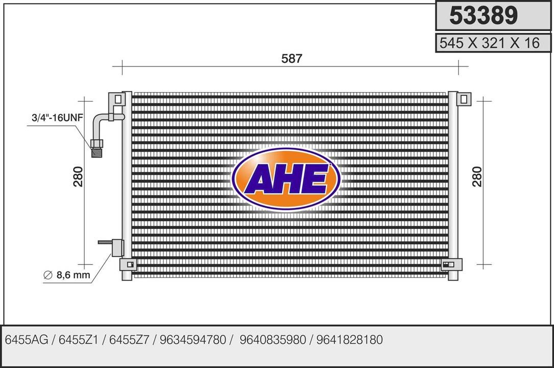 AHE 53389 Радиатор кондиционера (Конденсатор) 53389: Отличная цена - Купить в Польше на 2407.PL!