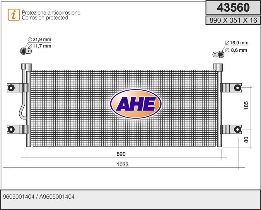AHE 43560 Радиатор кондиционера (Конденсатор) 43560: Купить в Польше - Отличная цена на 2407.PL!