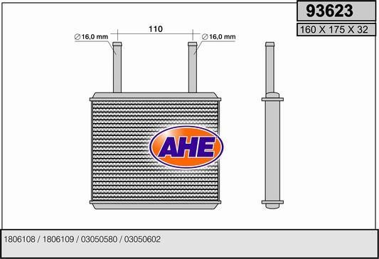 AHE 93623 Heat exchanger, interior heating 93623: Buy near me in Poland at 2407.PL - Good price!