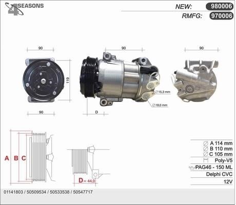 AHE 970006 Compressor, air conditioning 970006: Buy near me in Poland at 2407.PL - Good price!