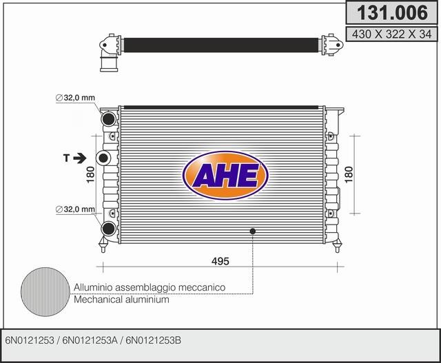 AHE 131.006 Радіатор охолодження двигуна 131006: Приваблива ціна - Купити у Польщі на 2407.PL!