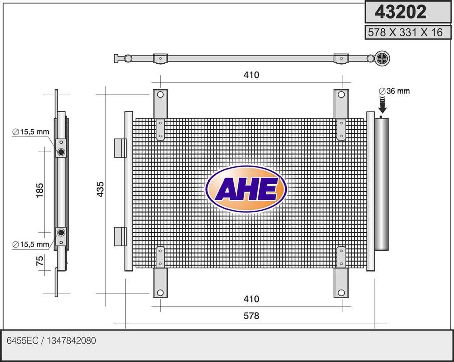 AHE 43202 Радіатор кондиціонера (Конденсатор) 43202: Приваблива ціна - Купити у Польщі на 2407.PL!