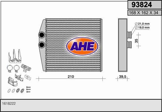 AHE 93824 Радиатор отопителя салона 93824: Отличная цена - Купить в Польше на 2407.PL!