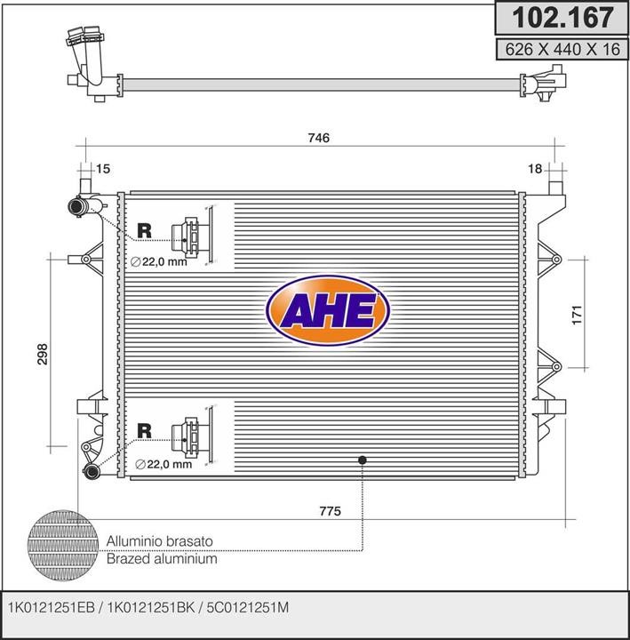 AHE 102167 Радиатор охлаждения двигателя 102167: Отличная цена - Купить в Польше на 2407.PL!