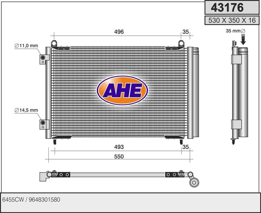 AHE 43176 Радиатор кондиционера (Конденсатор) 43176: Отличная цена - Купить в Польше на 2407.PL!