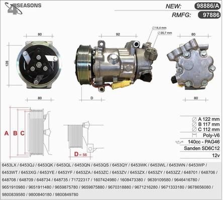 AHE 98886 Compressor, air conditioning 98886: Buy near me at 2407.PL in Poland at an Affordable price!