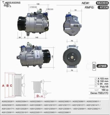 AHE 68230/A Compressor, air conditioning 68230A: Buy near me in Poland at 2407.PL - Good price!