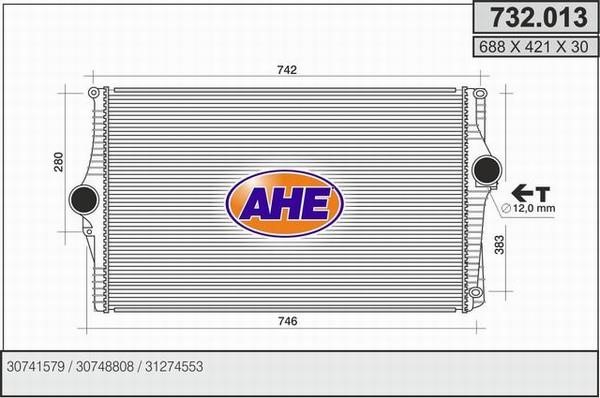 AHE 732.013 Intercooler, charger 732013: Buy near me in Poland at 2407.PL - Good price!