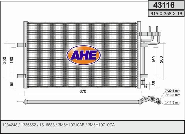 AHE 43116 Радиатор кондиционера (Конденсатор) 43116: Отличная цена - Купить в Польше на 2407.PL!