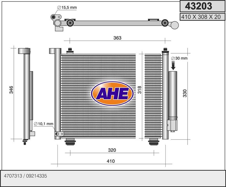 AHE 43203 Радиатор кондиционера (Конденсатор) 43203: Купить в Польше - Отличная цена на 2407.PL!
