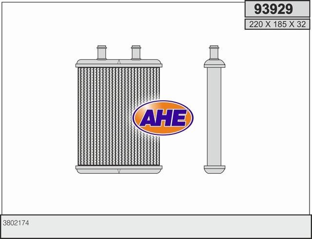 AHE 93929 Heat exchanger, interior heating 93929: Buy near me in Poland at 2407.PL - Good price!