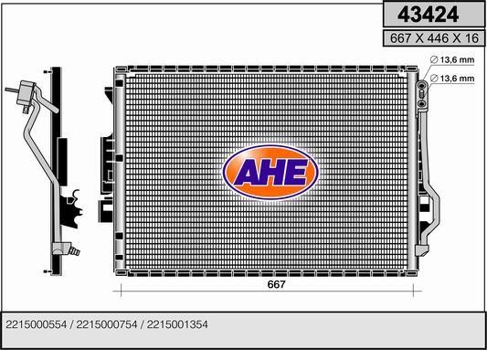 AHE 43424 Радиатор кондиционера (Конденсатор) 43424: Отличная цена - Купить в Польше на 2407.PL!