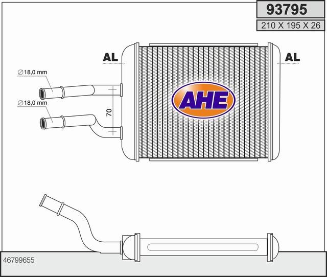 AHE 93795 Heat exchanger, interior heating 93795: Buy near me in Poland at 2407.PL - Good price!