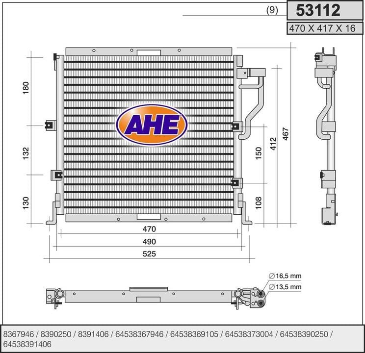 AHE 53112 Радиатор кондиционера (Конденсатор) 53112: Отличная цена - Купить в Польше на 2407.PL!