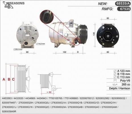 AHE 68535/A Compressor, air conditioning 68535A: Buy near me in Poland at 2407.PL - Good price!