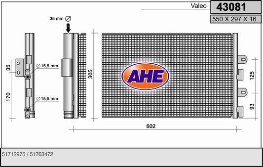 AHE 43081 Радиатор кондиционера (Конденсатор) 43081: Отличная цена - Купить в Польше на 2407.PL!
