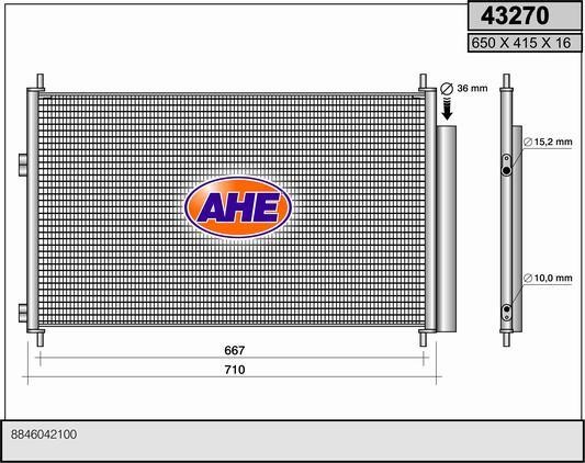 AHE 43270 Радиатор кондиционера (Конденсатор) 43270: Отличная цена - Купить в Польше на 2407.PL!