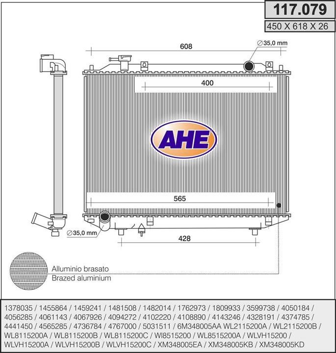 AHE 117.079 Kühler motorkühlung 117079: Kaufen Sie zu einem guten Preis in Polen bei 2407.PL!