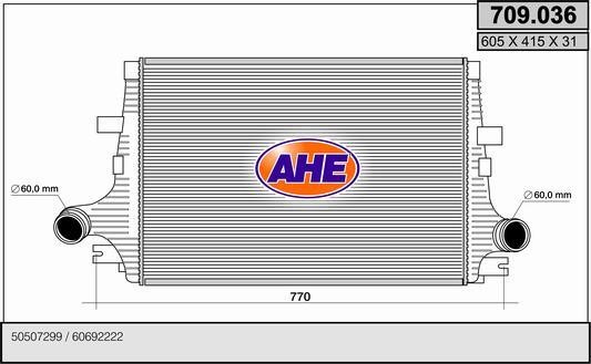 AHE 709.036 Intercooler, charger 709036: Buy near me in Poland at 2407.PL - Good price!