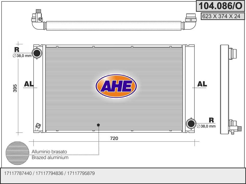 AHE 104.086/O Chłodnica, układ chłodzenia silnika 104086O: Dobra cena w Polsce na 2407.PL - Kup Teraz!