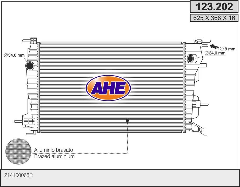 AHE 123.202 Radiator, engine cooling 123202: Buy near me in Poland at 2407.PL - Good price!