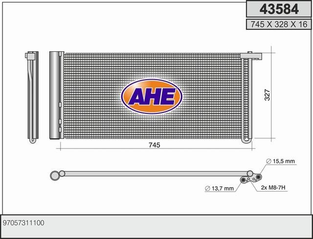 AHE 43584 Радиатор кондиционера (Конденсатор) 43584: Отличная цена - Купить в Польше на 2407.PL!